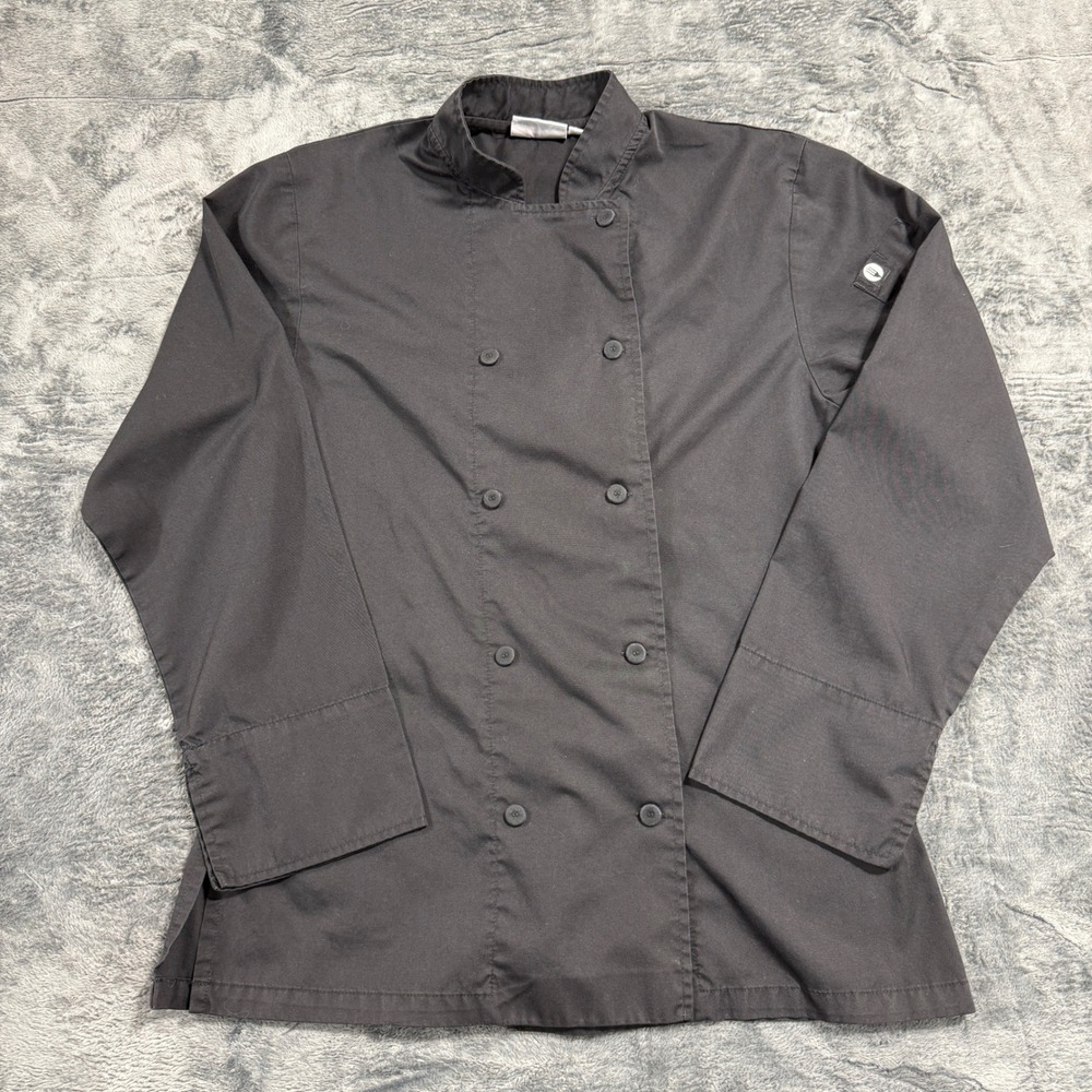 Chef Works Chef Coat Men‎ Size Medium Black LWLJ-BLK Double Breasted Jacket